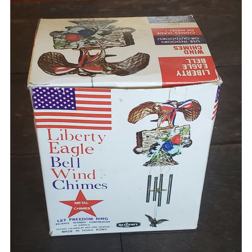 Vintage July 4TH Patriotic Liberty Eagle Bell Wind Chimes - HTF! Reliance - Picture 3 of 5